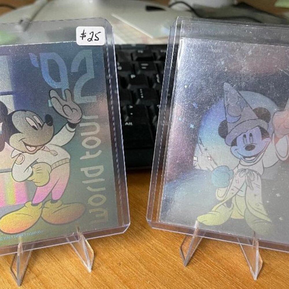 1991 Impel Disney Series One Holograms #H1 Fantasia & #H2 World Tour